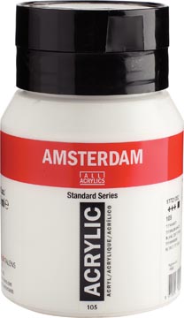 [1772105] Amsterdam peinture acrylique, bouteille de 500 ml, blanc de titane