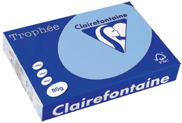 [1774C] Clairefontaine trophée papier couleur, a4, 80 g, 500 feuilles, bleu vif