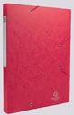 Exacompta boîte de classement cartobox dos de 2,5 cm, rouge, épaisseur 5/10e
