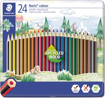 [185 M24] Staedler crayons de couleur noris colour, boîte en métal de 24 pièces