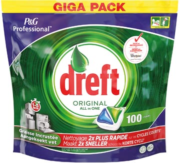 [186430] Dreft tablettes pour lave-vaisselle all in one original, sachet de 100 tablettes