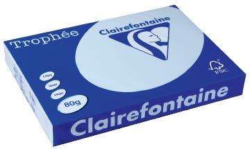 [1881C] Clairefontaine trophée pastel, papier couleur, a3, 80 g, 500 feuilles, bleu azur