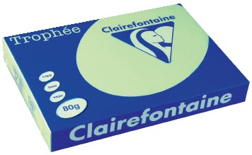 [1882] Clairefontaine trophée pastel, papier couleur, a3, 80 g, 500 feuilles, vert