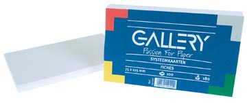 [19100] Gallery fiches blanches ft 7,5 x 12,5 cm, uni, paquet de 100 pièces