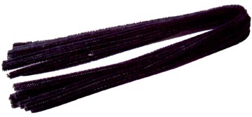[19122] Bouhon ficelle chenille noir, paquet de 10 pièces
