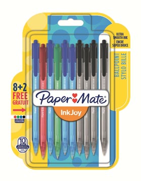 [1956357] Paper mate stylo bille inkjoy 100 rt, blister 8 + 2 gratuit