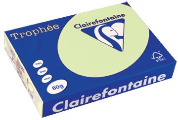 [1974C] Clairefontaine trophée papier couleur, a4, 80 g, 500 feuilles, vert pâle