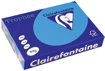[1976C] Clairefontaine trophée intens, papier couleur, a4, 80 g, 500 feuilles, bleu royal