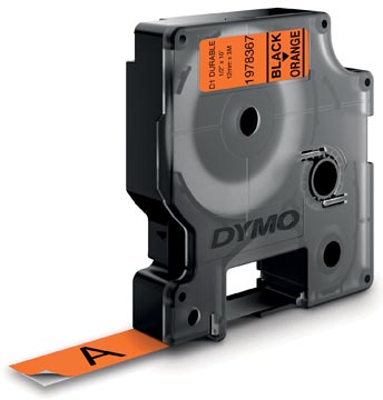 [1978367] Dymo d1 ruban durable12 mm x 3 m, noir sur orange