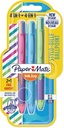 Paper mate stylo bille 4 couleurs inkjoy quatro joie de vivre, blister 2 + 1 gratuit