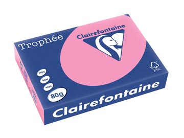 [1997C] Clairefontaine trophée papier couleur, a4, 80 g, 500 feuilles, rose vif