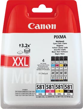 [1998C05] Canon cartouche d'encre cli-581 xxl, 282 - 858 photos, oem 1998c005, 4 couleurs