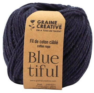 [200321] Graine créative corde en macramé, ft 2,5 mm x 80 m, indigo