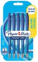 Paper mate stylo bille flexgrip ultra rt moyenne, blister de 5 pièces, bleu