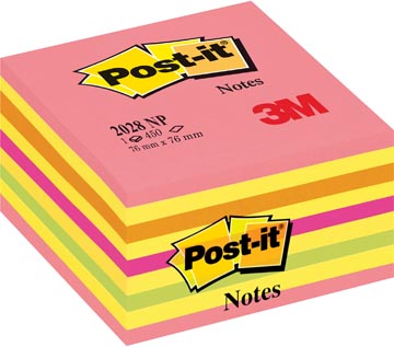 [2028NP] Post-it notes cube, 450 feuilles, ft 76 x 76 mm, nuances roze-jaune