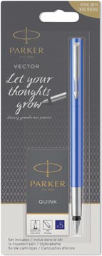 [2046840] Parker stylo plume vector, blister avec recharge, en couleurs assorties