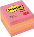 Post-it notes mini cube, 400 feuilles, ft 51 x 51 mm, rose