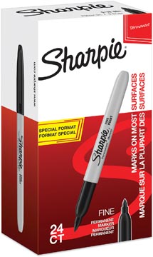 [635404] Sharpie marqueur permanente, fin, value pack de 24 pièces (20 + 4 gratuites), noir