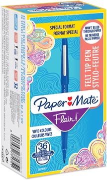 [2077175] Paper mate fineliner flair original, value pack de 36 pièces (30 + 6 gratuites), bleu