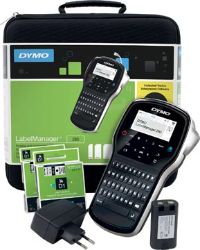 [2091152] Dymo système de lettrage labelmanager 280 kit, qwerty, avec 2 x ruban d1, malette et chargeur