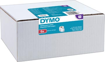 [2093094] Dymo value pack: étiquettes labelwriter ft 57 x 32 mm, amovible, blanc, boîte de 6 x 1000 étiquettes