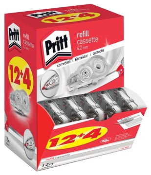 [2111679] Pritt recharge pour dérouleur de correction refill flex, 4,2 mm x 12 m, boîte 12 + 4 gratuit