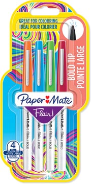[2138473] Paper mate feutre flair bold, blister de 4 pièces en couleurs assorties