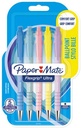 Paper mate stylo bille flexgrip pastel rt, moyenne, encre noir, blister de 5 pièces, assorti