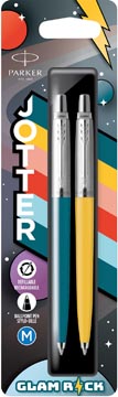 [2162142] Parker jotter originals stylo bille, glam rock, blister de 2 pièces (jaune et bleu)