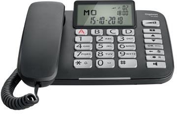 [216R101] Gigaset dl580 téléphone filaire, grandes touches, noir