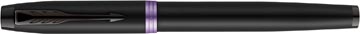 [2172948] Parker im vibrant rings stylo plume fin, noir avec accents pourpres