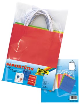 [218097] Folia sac papier kraft, 110-125g/m², couleurs assorties, paquet de 7 pièces