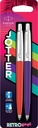 Parker jotter originals stylo bille 80's retro wave, blister de 2 pièces (orange et violet)