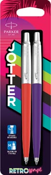 [2186314] Parker jotter originals stylo bille 80's retro wave, blister de 2 pièces (orange et violet)