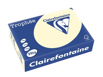 [2204C] Clairefontaine trophée pastel, papier couleur, a4, 210 g, 250 feuilles, ivoire