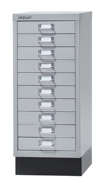 [2206955] Bisley armoire à tiroirs, ft 67 x 27,9 x 40,8 (h x l x p), 10 tiroirs, argent