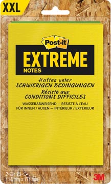 [2211780] Post-it® extreme notes, ft 114 mm  x 171 mm, 2 blocs de 25 feuilles, couleurs assorties