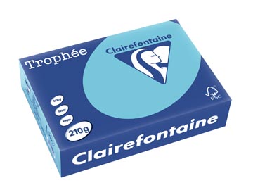 [2222C] Clairefontaine trophée pastel, papier couleur, a4, 210 g, 250 feuilles, bleu vif