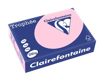 [2225C] Clairefontaine trophée pastel, papier couleur, a4, 210 g, 250 feuilles, rose