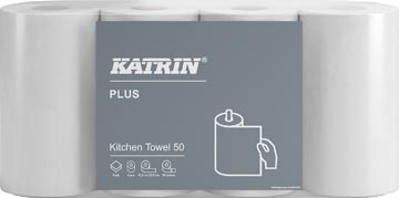 [226318] Katrin plus rouleau d'essuie-tout, 2 plis, 50 feuilles par rouleau, paquet de 4 rouleaux