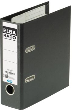 [22641] Elba rado plast classeur pour ft a5 en hauteur, noir, dos de 7,5 cm