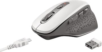 [24035T] Trust souris sans fil rechargeable ozaa, blanc