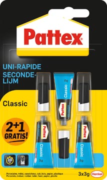 [2548133] Pattex classic colle instantanée, 3 g, 2 + 1 gratuit, sous blister