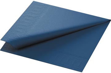 [2622] Duni serviettes, ft 33 x 33 cm, 3 plis, bleu foncé, paquet de 125 pièces