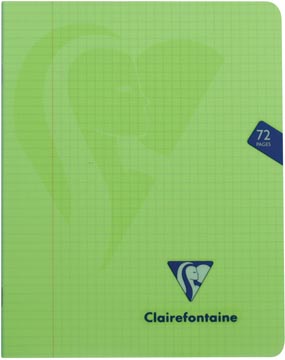 [300362C] Clairefontaine cahier mimesys pour ft a5, 72 pages, couverture en pp, quadrillé 5 mm, couleurs assorties