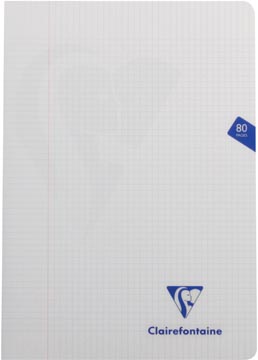 [303122C] Clairefontaine cahier mimesys pour ft a4, 80 pages, couverture en pp, quadrillé 5 mm, couleurs assorties