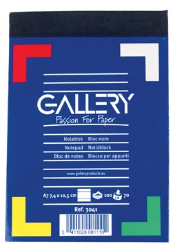 [3041] Gallery carnet de notes, ft a7, ligné, 60 g/m²