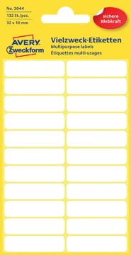 [3044] Avery etiquettes blanches ft 32 x 10 mm (l x h), 132 pièces