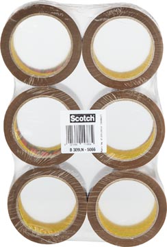 [309BC5B] Scotch ruban d'emballage silencieux, ft 50 mm x 66 m, brun, paquet de 6 rouleaux