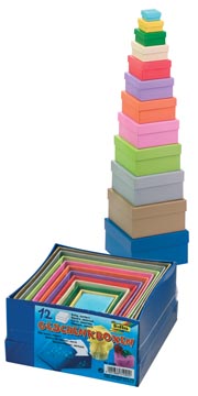 [3109F] Folia boîte à décorer forme carrée, ft assorties